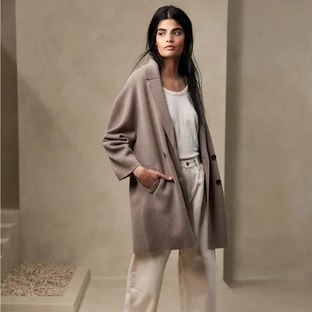 NEW BANANA REPUBLIC MATI OVERSIZED COATIGAN SWEATER #526789 NEW TAUPE